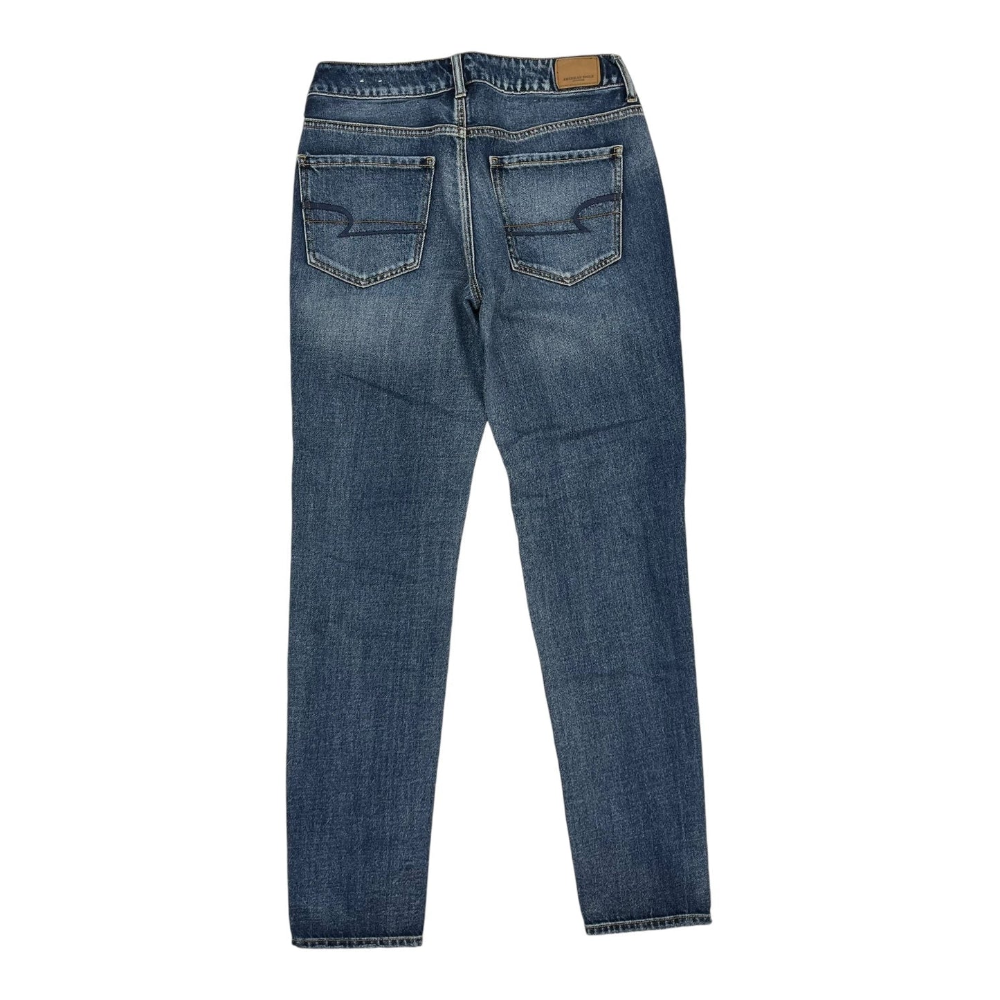 Jeans Skinny By American Eagle In Blue Denim, Size:6Long