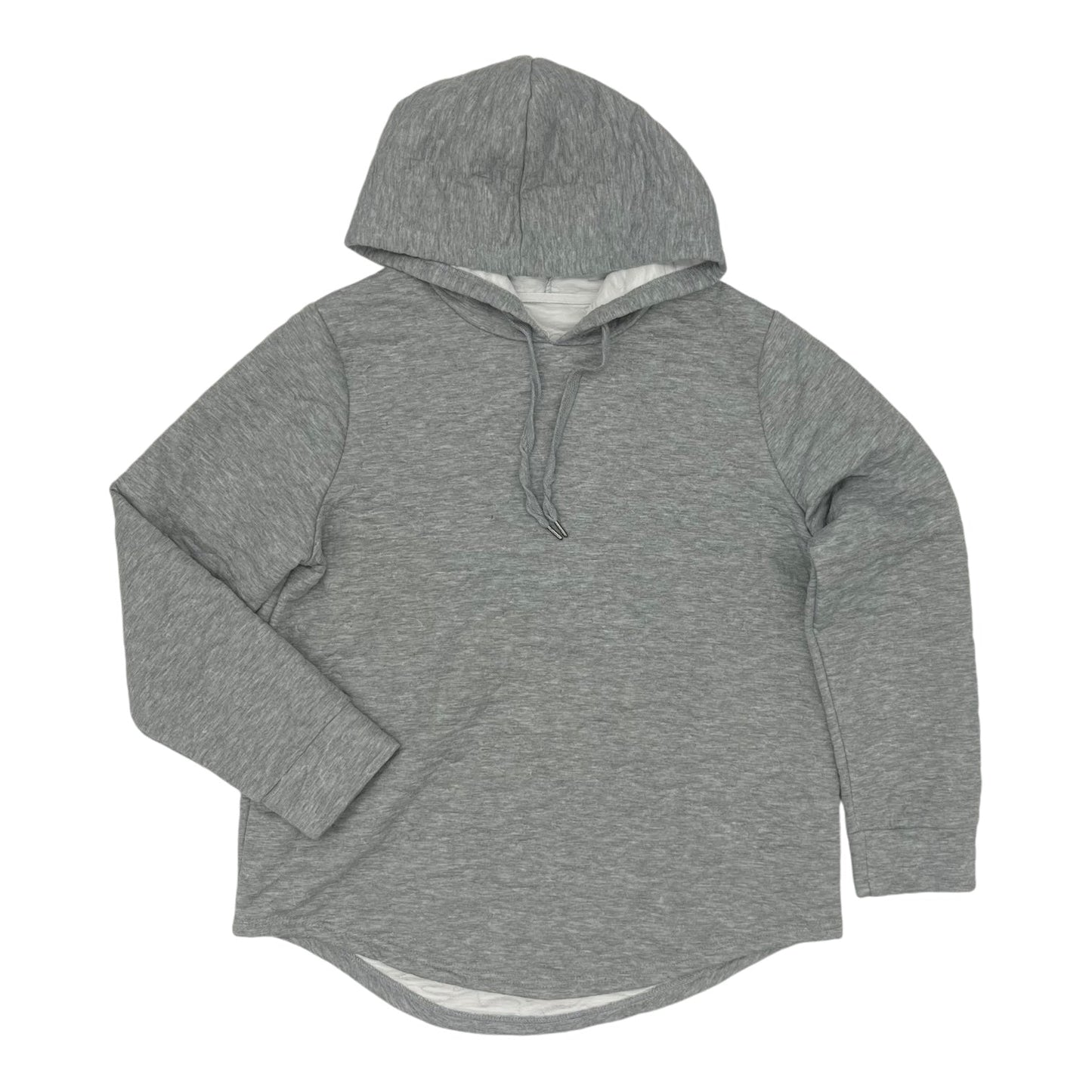 Sweatshirt Hoodie By Adrienne Vittadini In Grey, Size:L