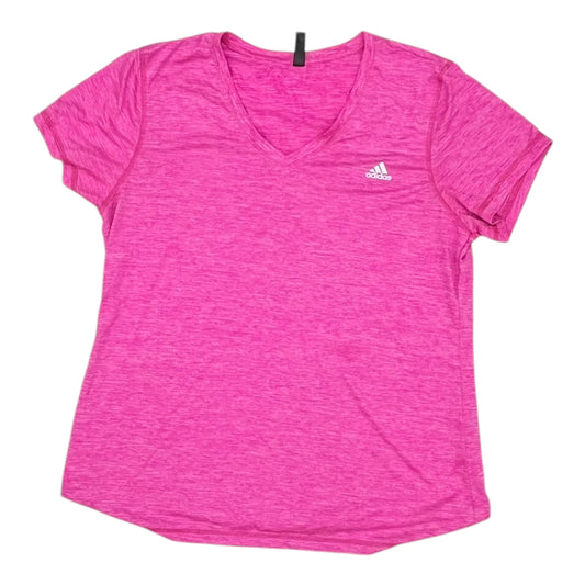 Athletic Top Ss By Adidas In Pink, Size:Xl