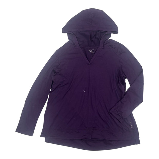 Athletic Top Ls Hoodie By Livi Active In Purple, Size:1X