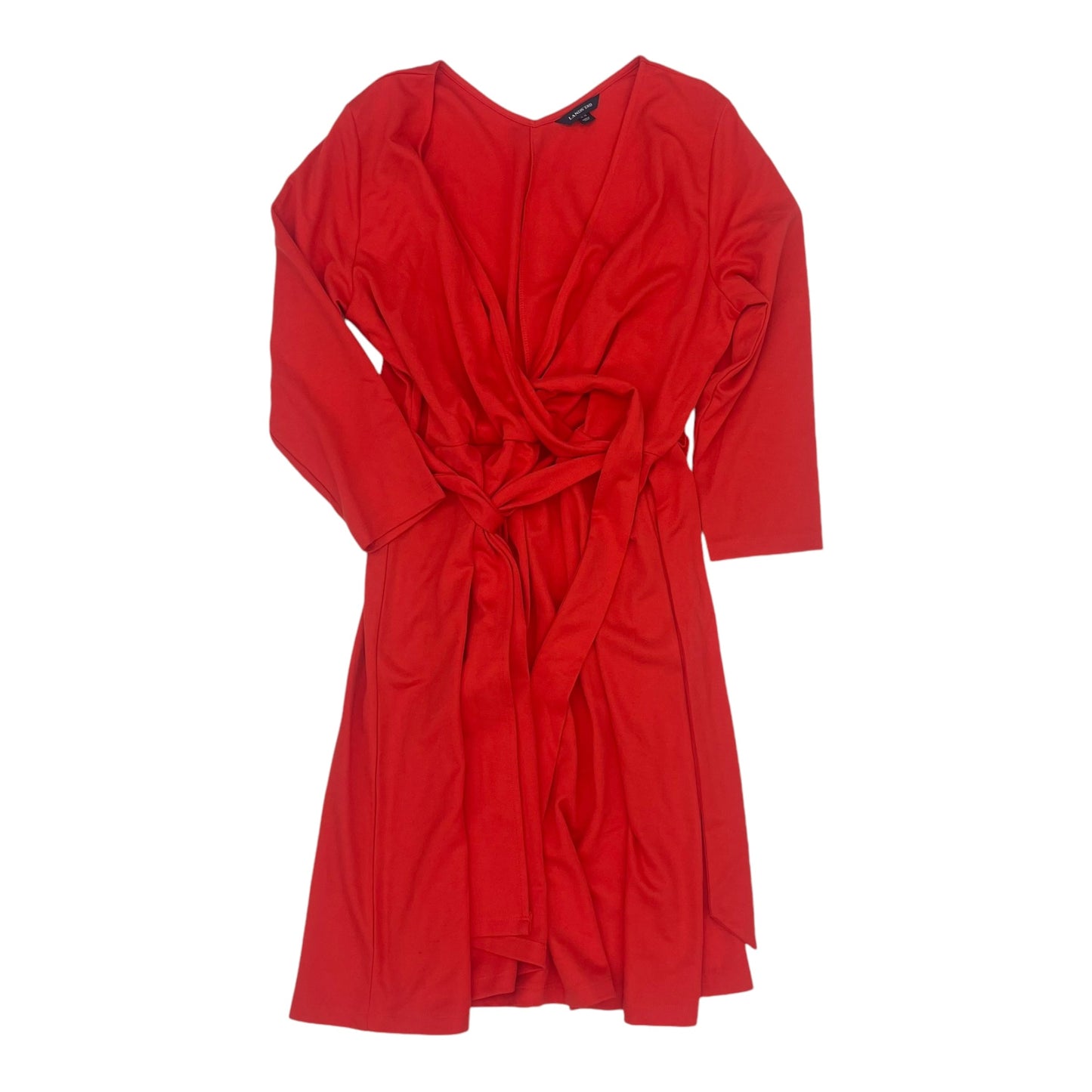 Dress Work By Lands End In Red, Size:L