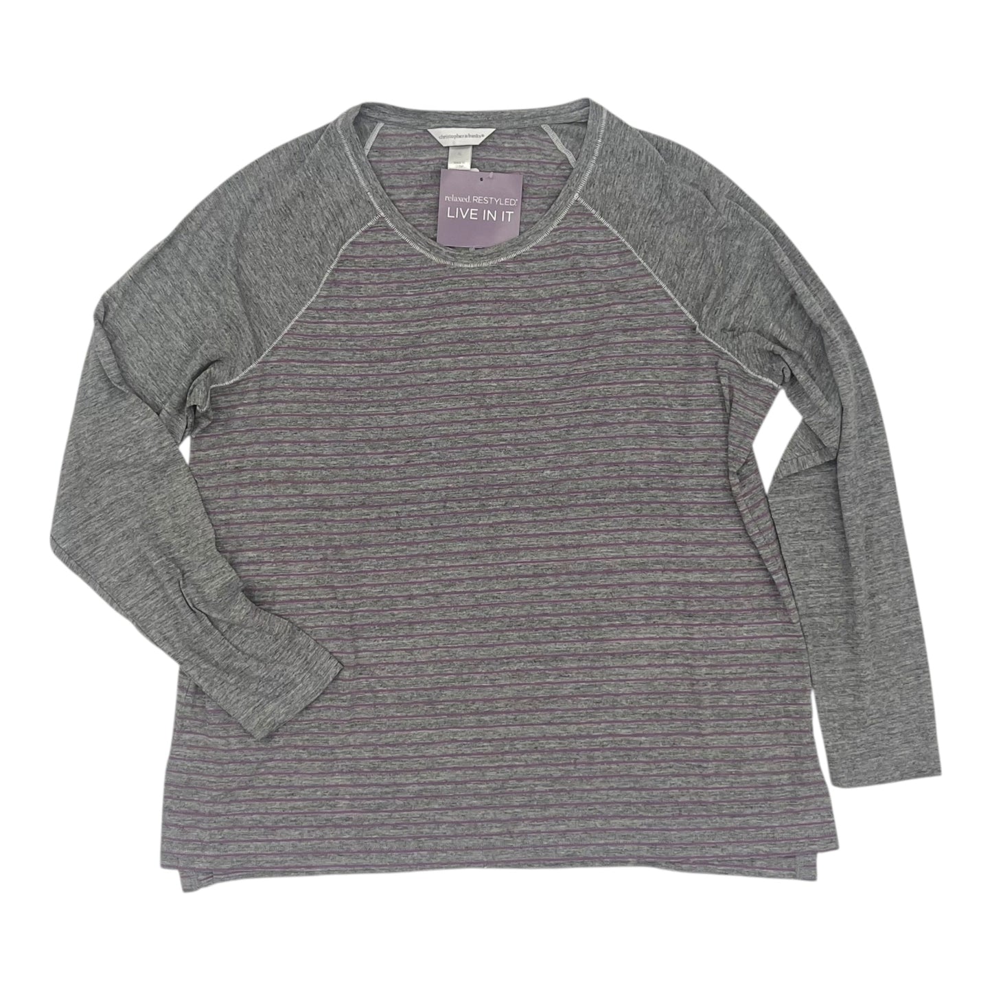 Top Ls By Christopher And Banks In Grey & Purple, Size:Xl