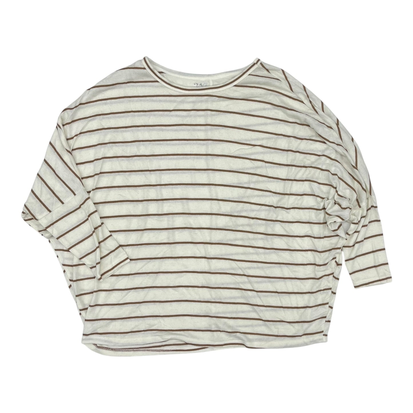 Top Ls By Maurices In Cream & Tan, Size:2X