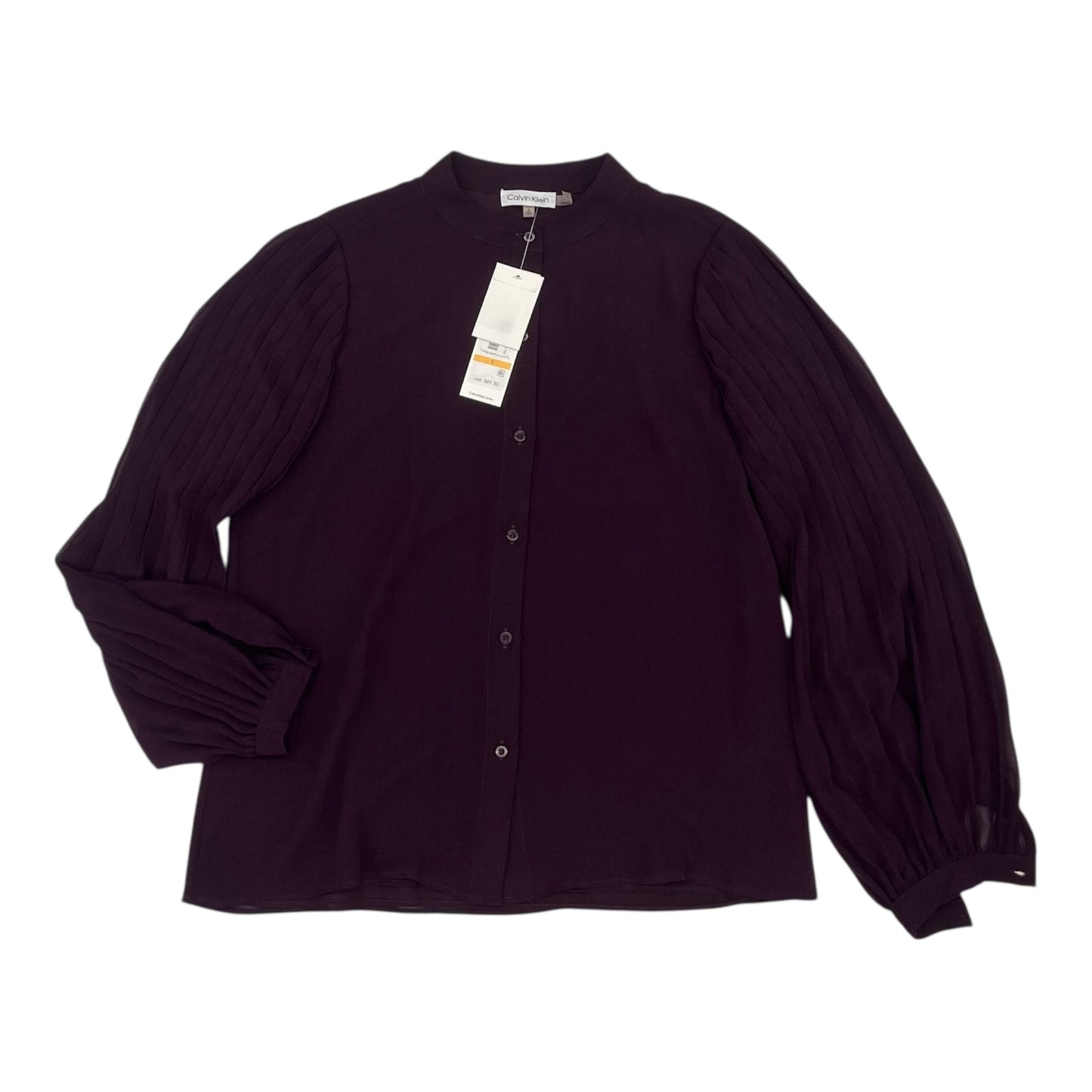 Blouse 3/4 Sleeve By Calvin Klein In Purple, Size:S