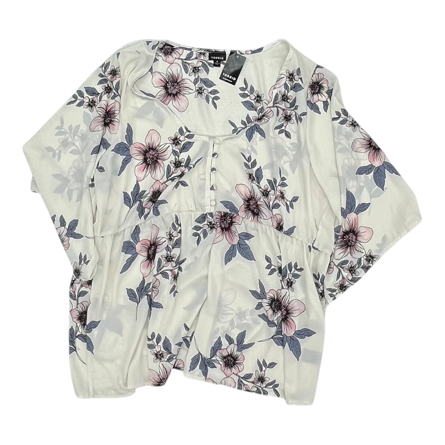 Blouse 3/4 Sleeve By Torrid In Cream, Size:3X