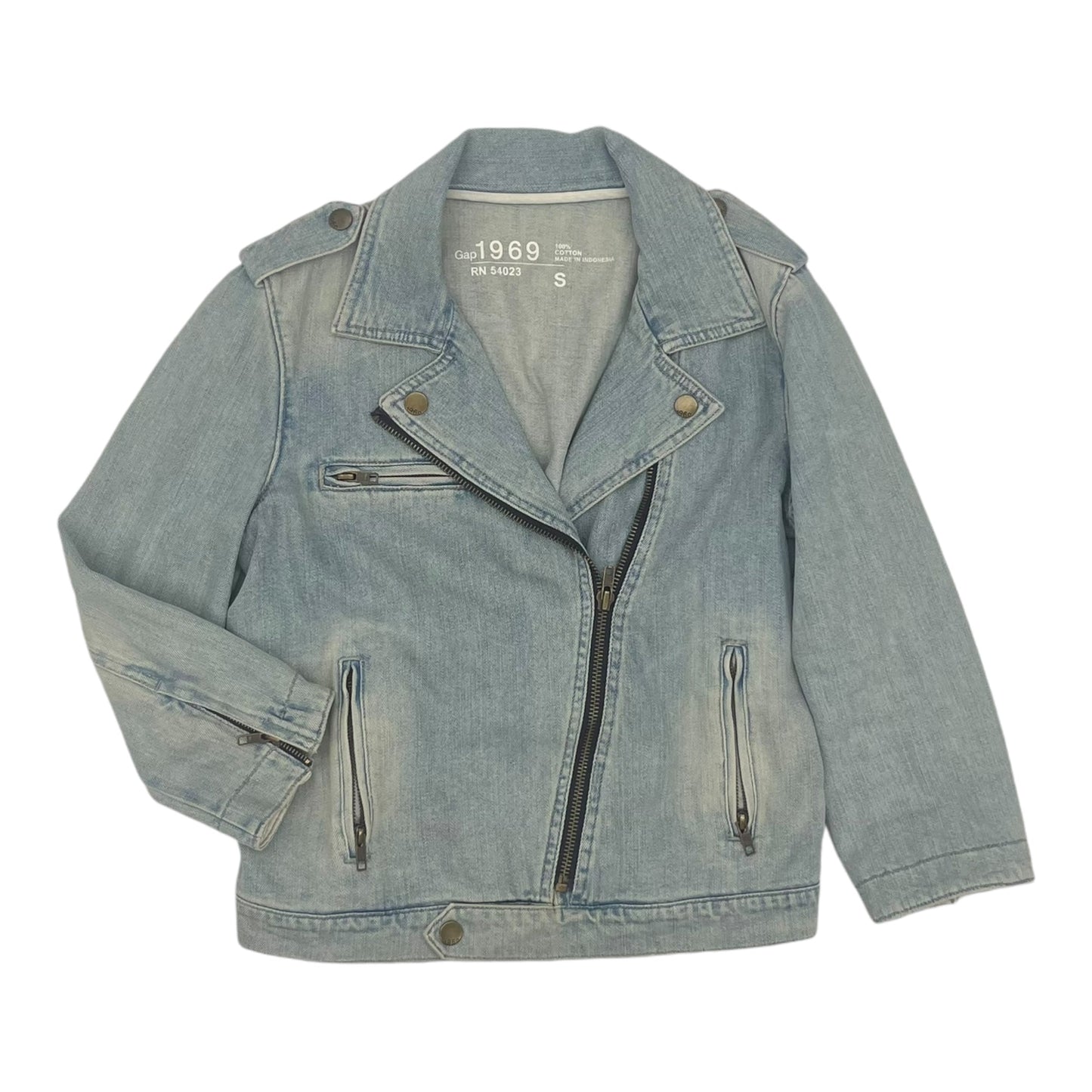 Jacket Denim By Gap In Blue Denim, Size:S