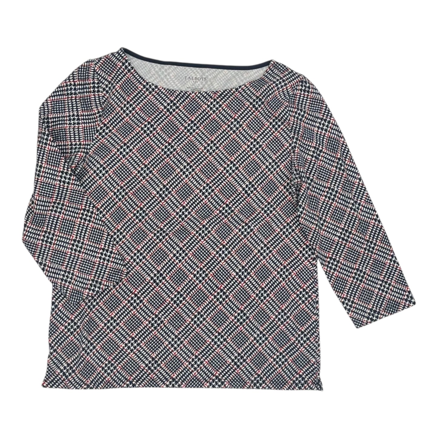 Top 3/4 Sleeve By Talbots In Black & Red, Size:L