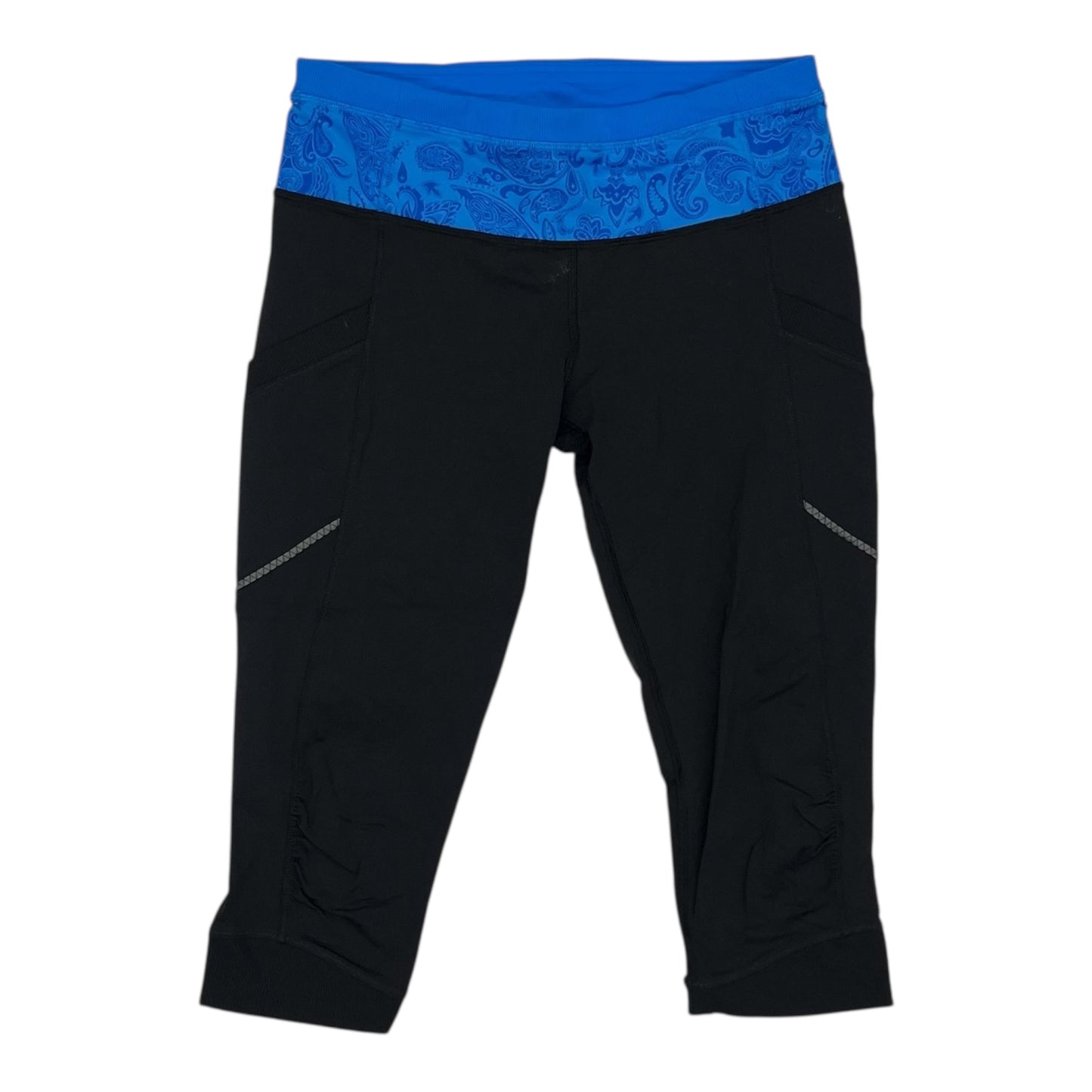 Athletic Leggings Capris By Lululemon In Black & Blue, Size:M