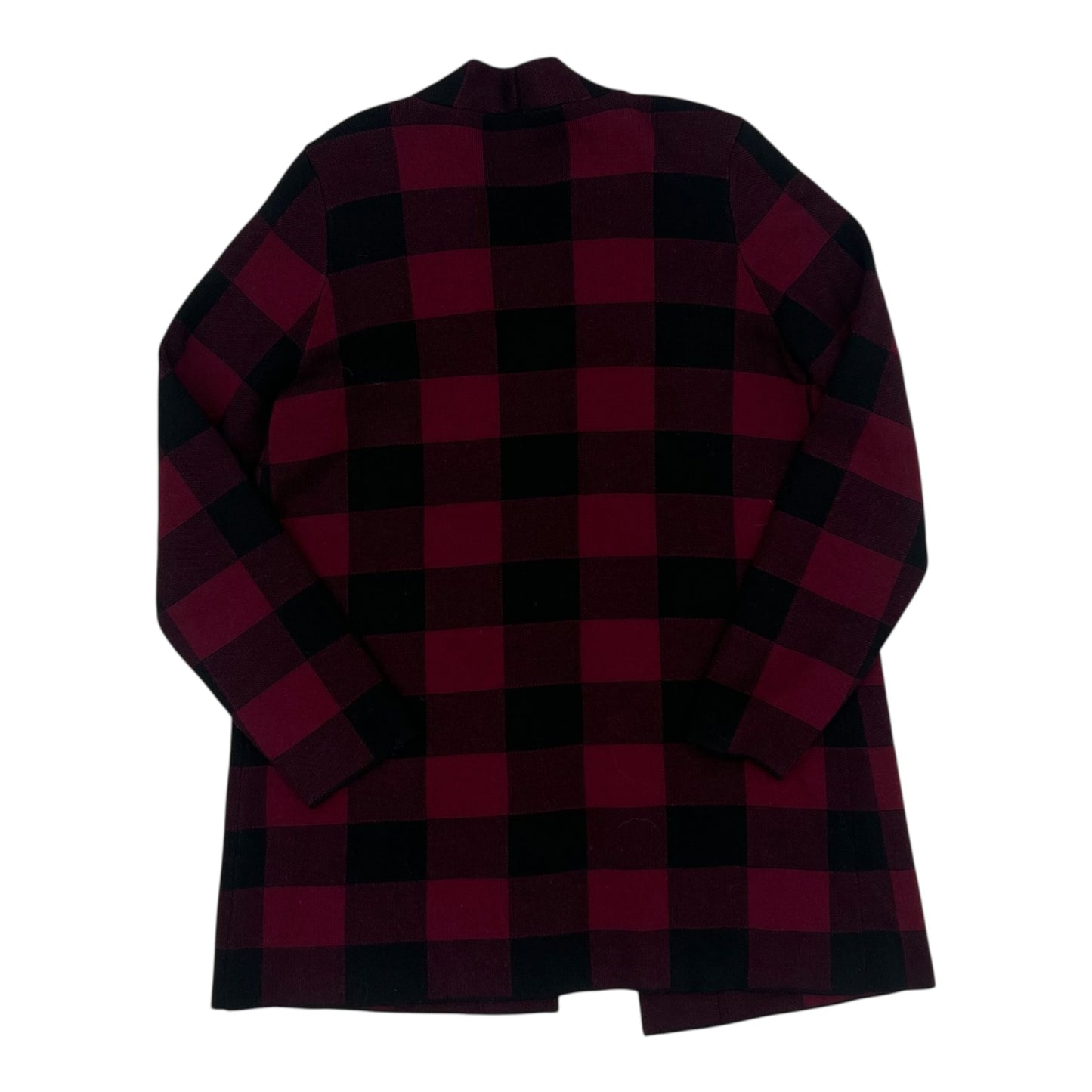 Sweater Cardigan By Talbots In Black & Red, Size:M