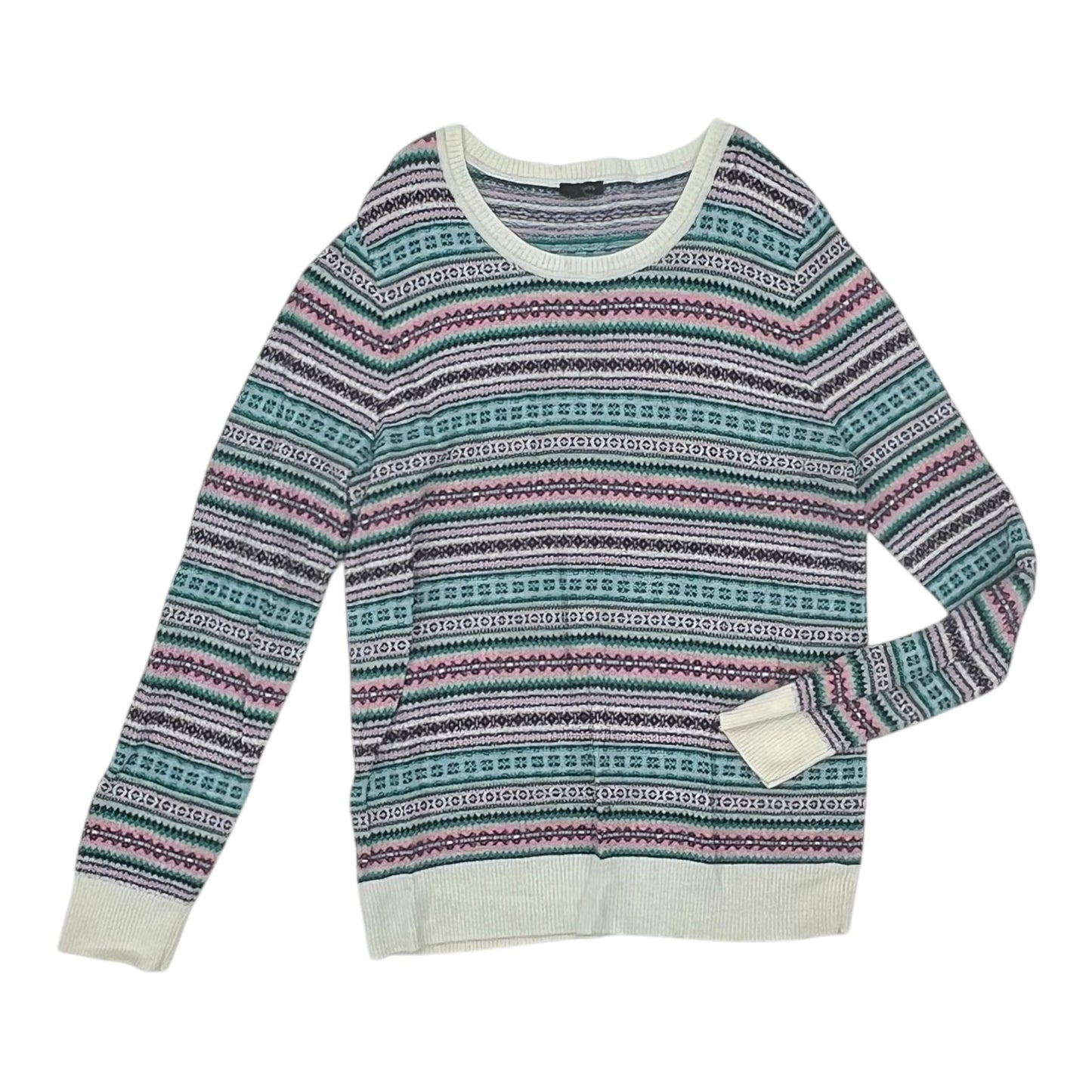 Sweater By Talbots In Green & Pink, Size:L