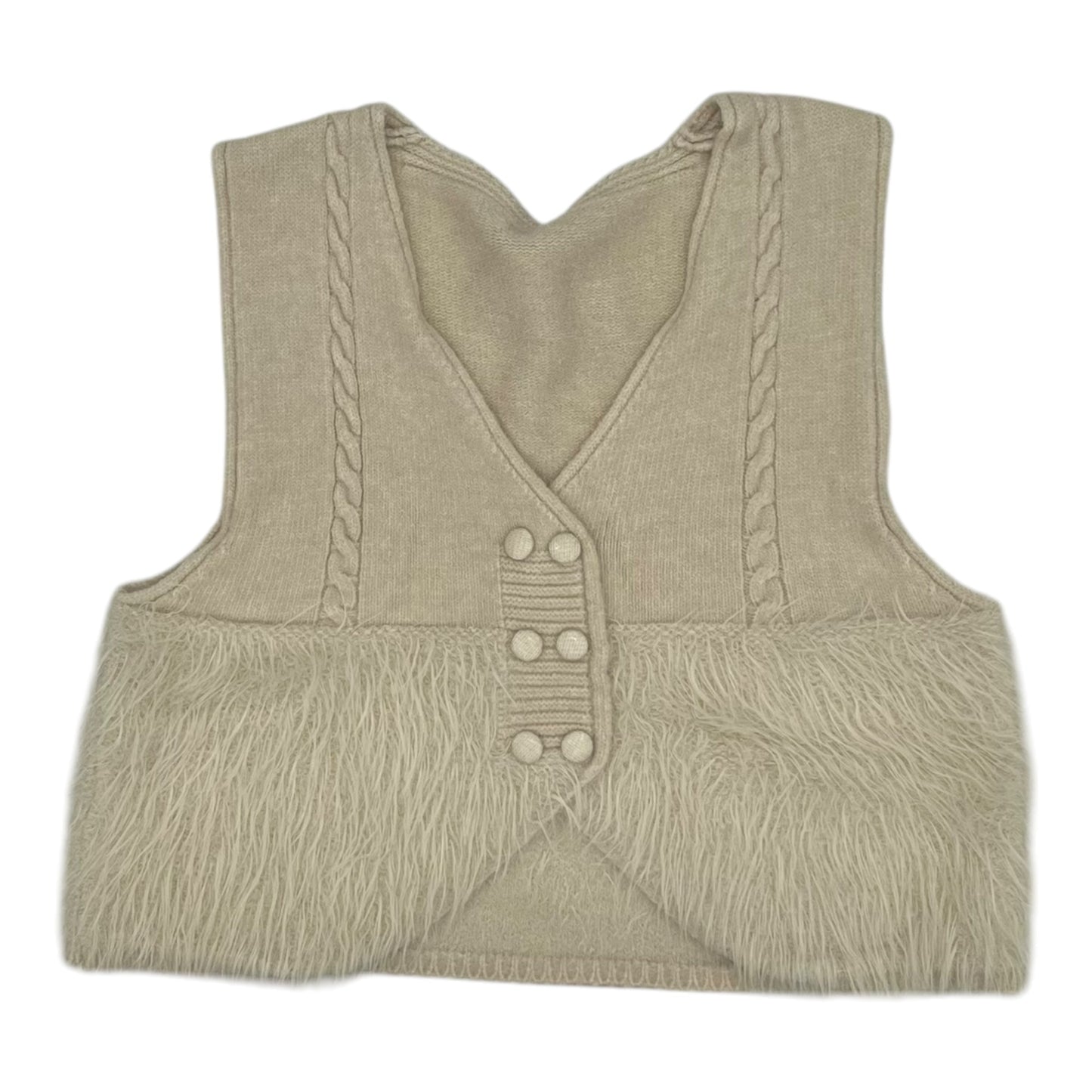 Vest Sweater By Clothes Mentor In Tan, Size:Osfm