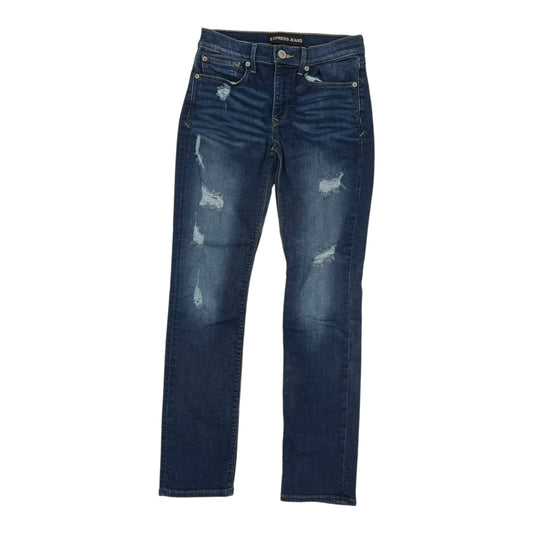 Jeans Skinny By Express In Blue Denim, Size:4