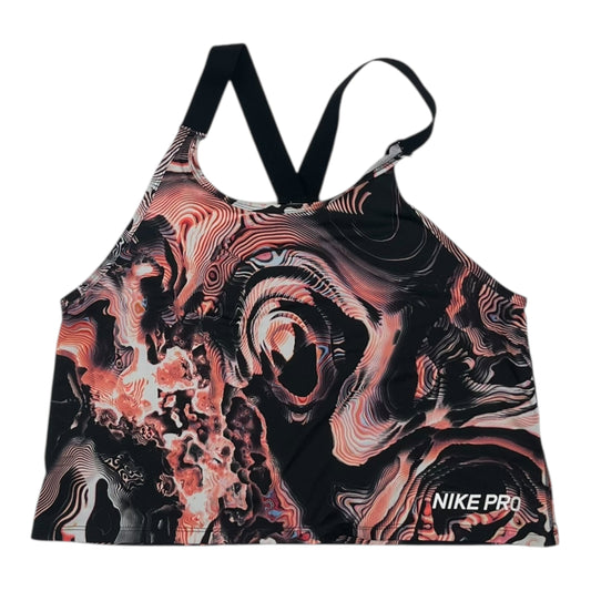 Athletic Tank Top By Nike In Black & Orange, Size:M