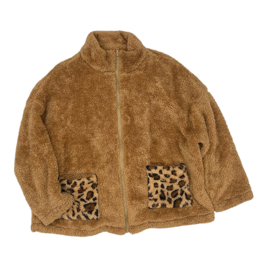 Jacket Faux Fur & Sherpa By Emery Rose In Brown, Size:2X