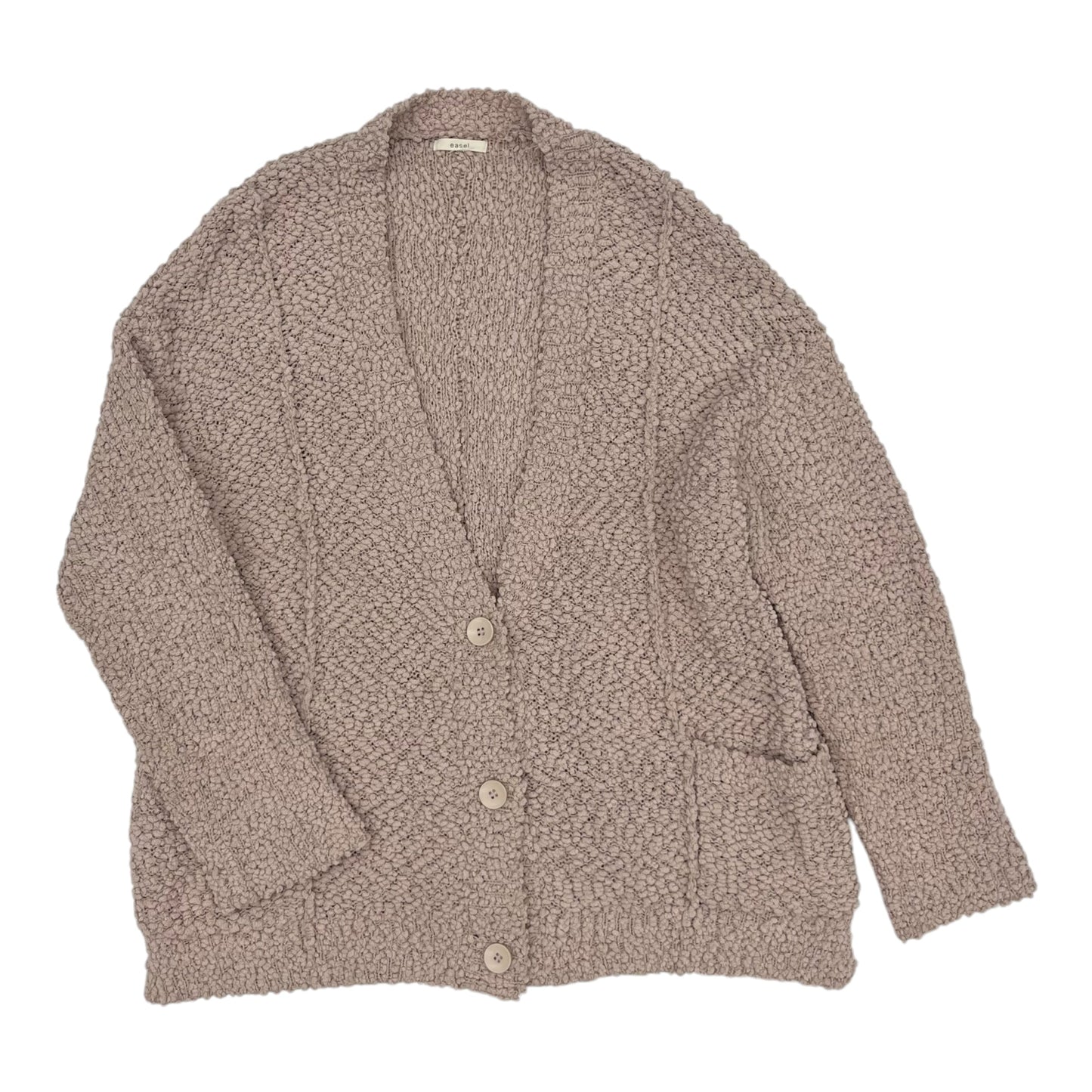 Sweater Cardigan By Easel In Tan, Size:M