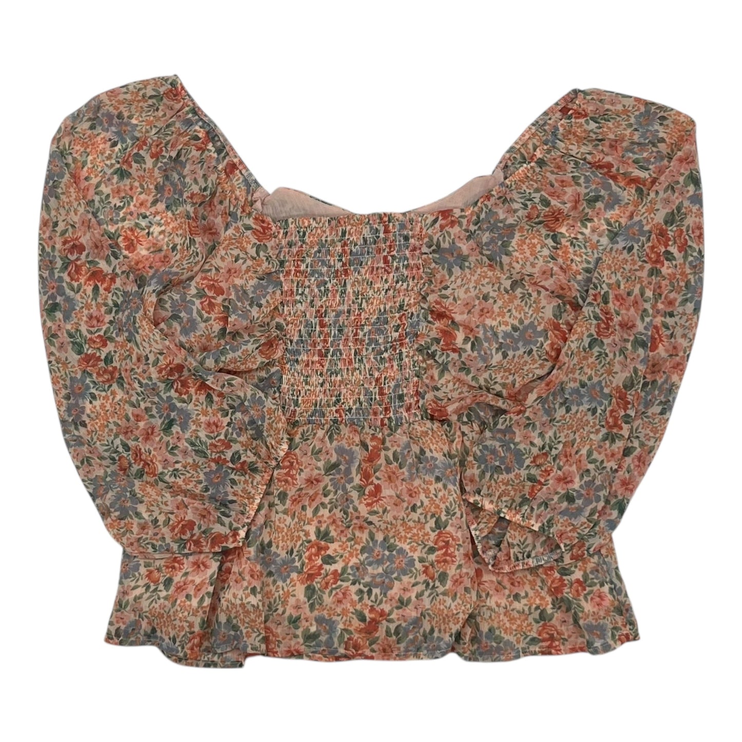 Blouse Ls By American Eagle In Floral Print, Size:M