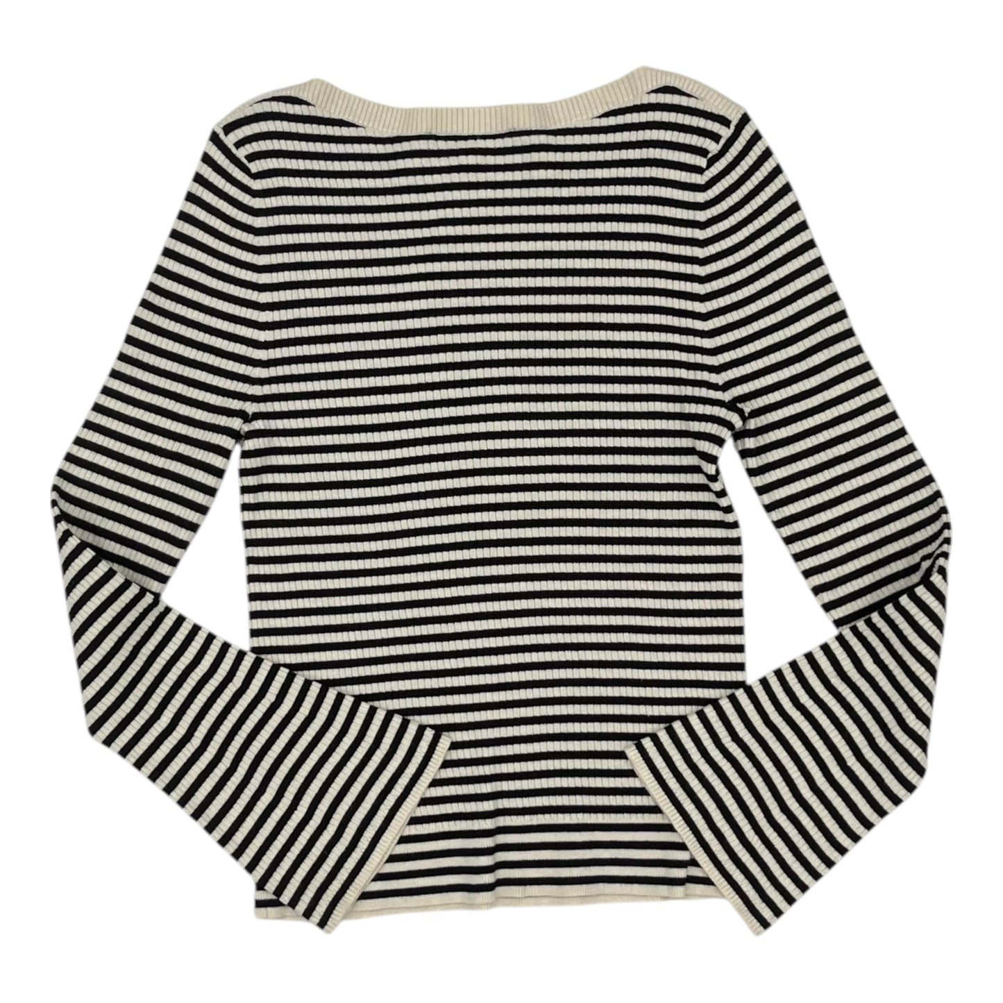 Sweater By Loft In Black & Cream, Size:L