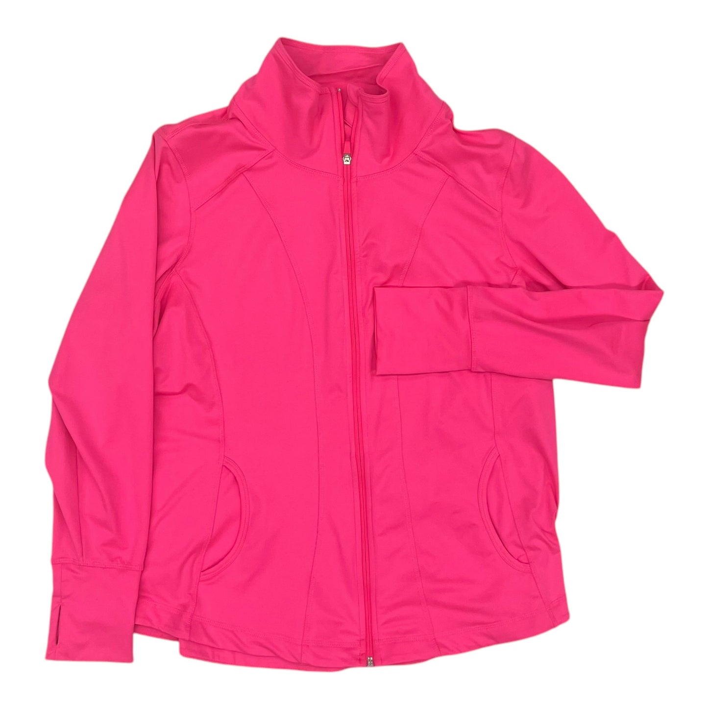 Athletic Jacket By Exertek In Pink, Size:2X