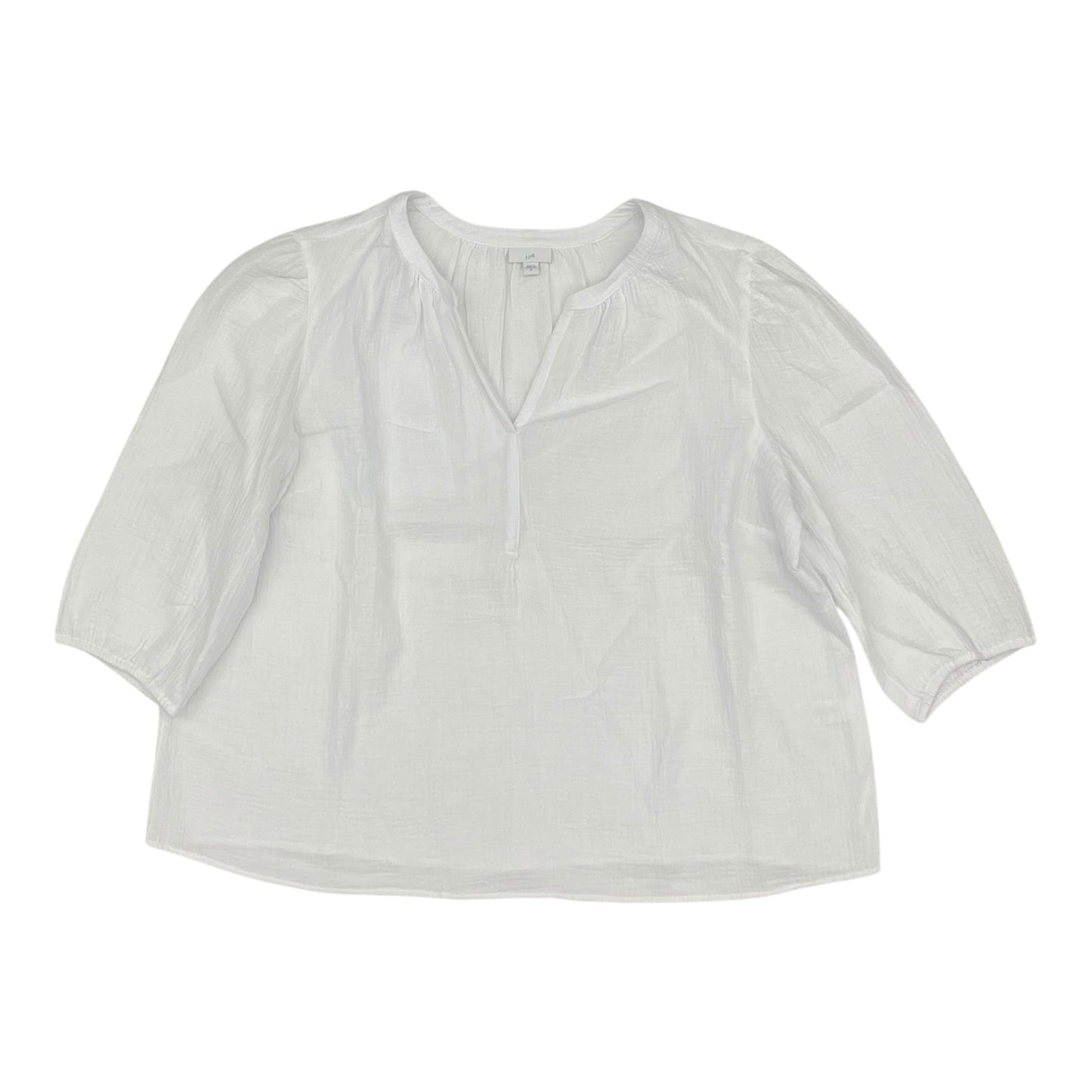 Blouse 3/4 Sleeve By J. Jill In White, Size:2X