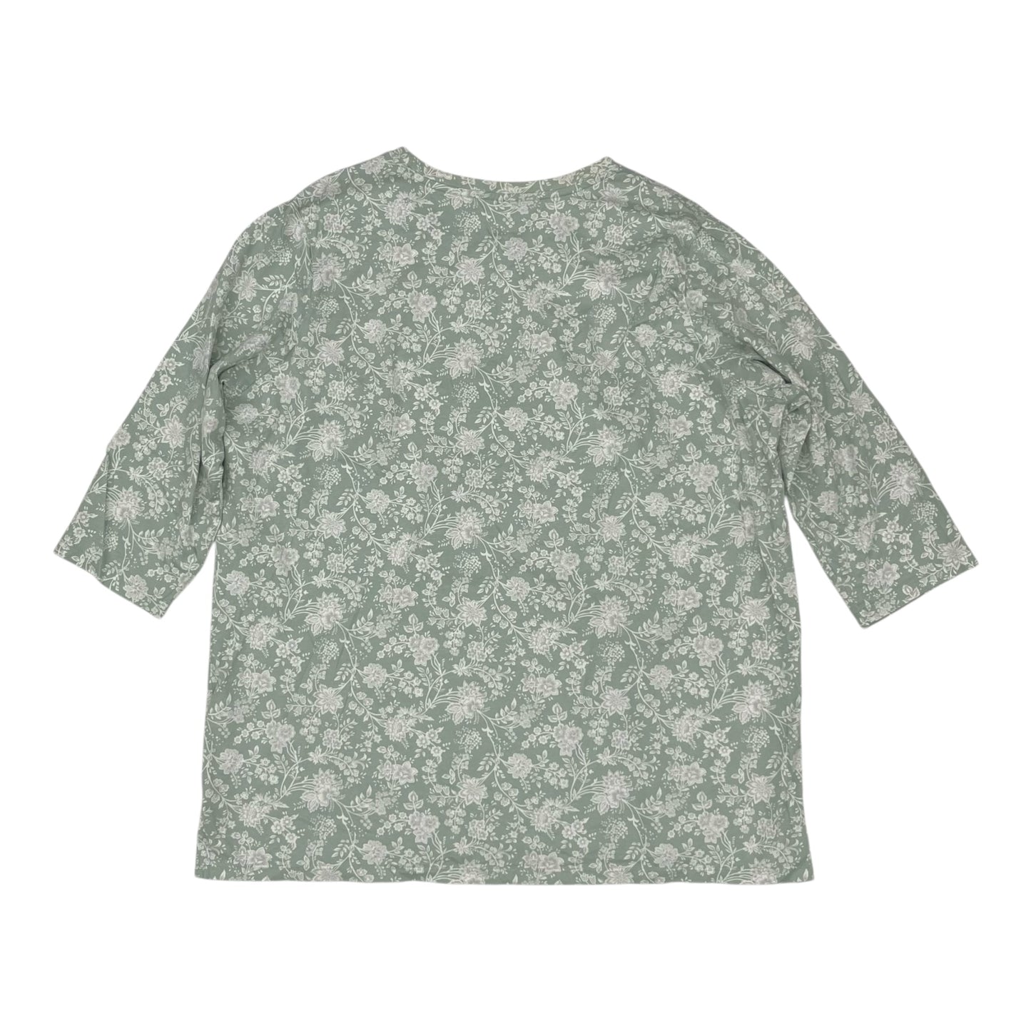 Top Ls Basic By Lands End In Green, Size:1X