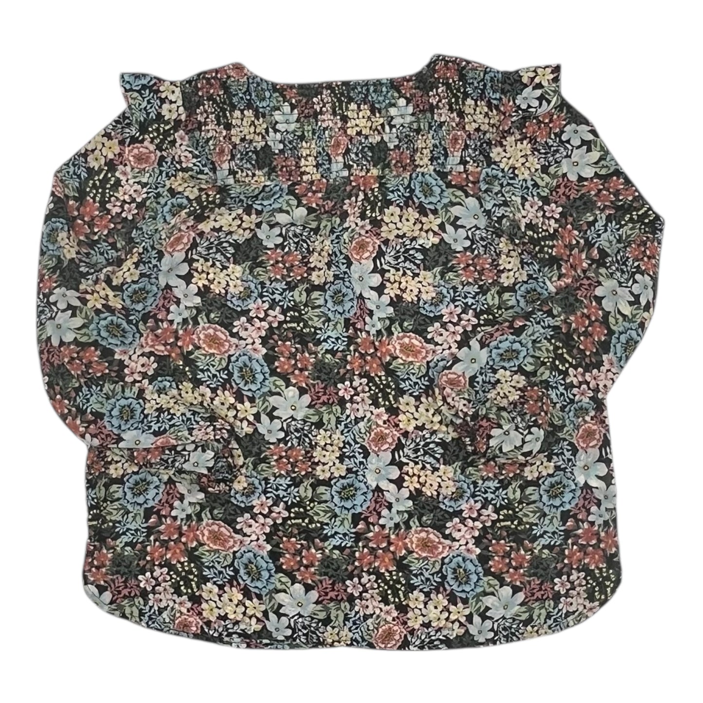 Blouse Ls By Loft In Floral Print, Size:S