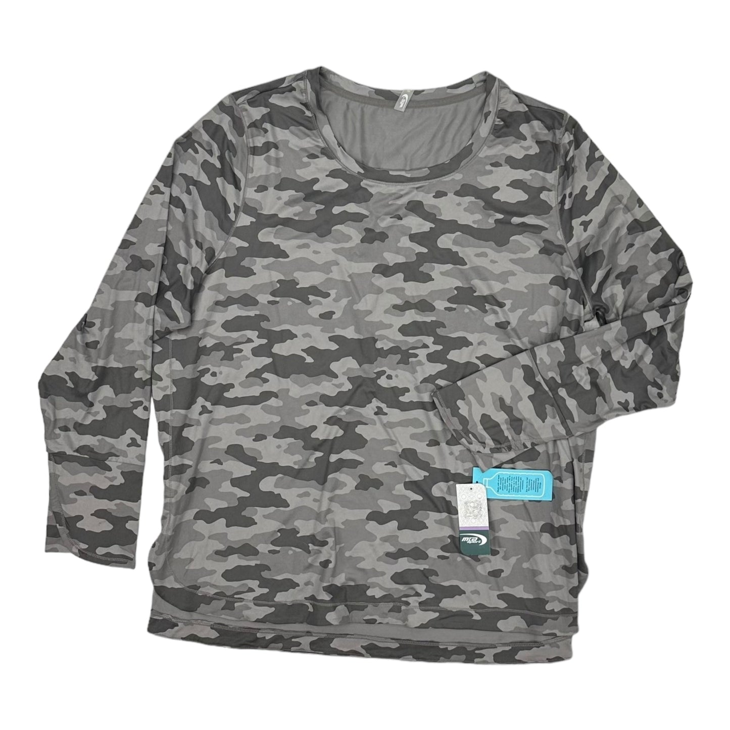 CAMOUFLAGE PRINT ATHLETIC TOP LS COLLAR by MTA PRO Size:2X