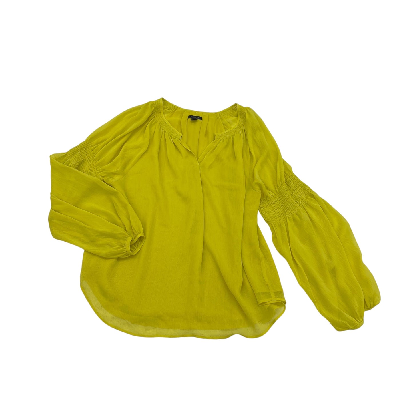 Blouse Ls By Ann Taylor In Yellow, Size:M