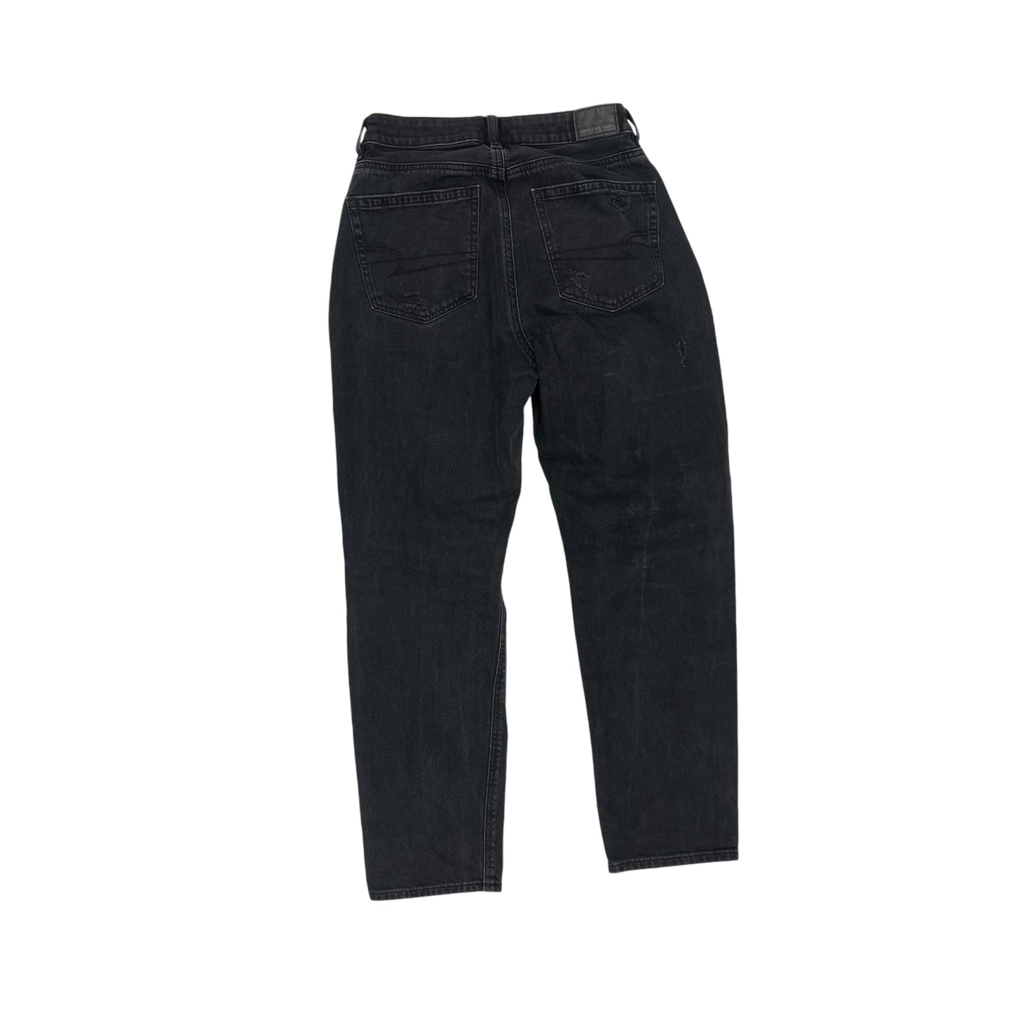 Jeans Straight By American Eagle In Black Denim, Size:4