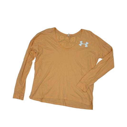 Athletic Top Ls Collar By Under Armour In Orange, Size:L