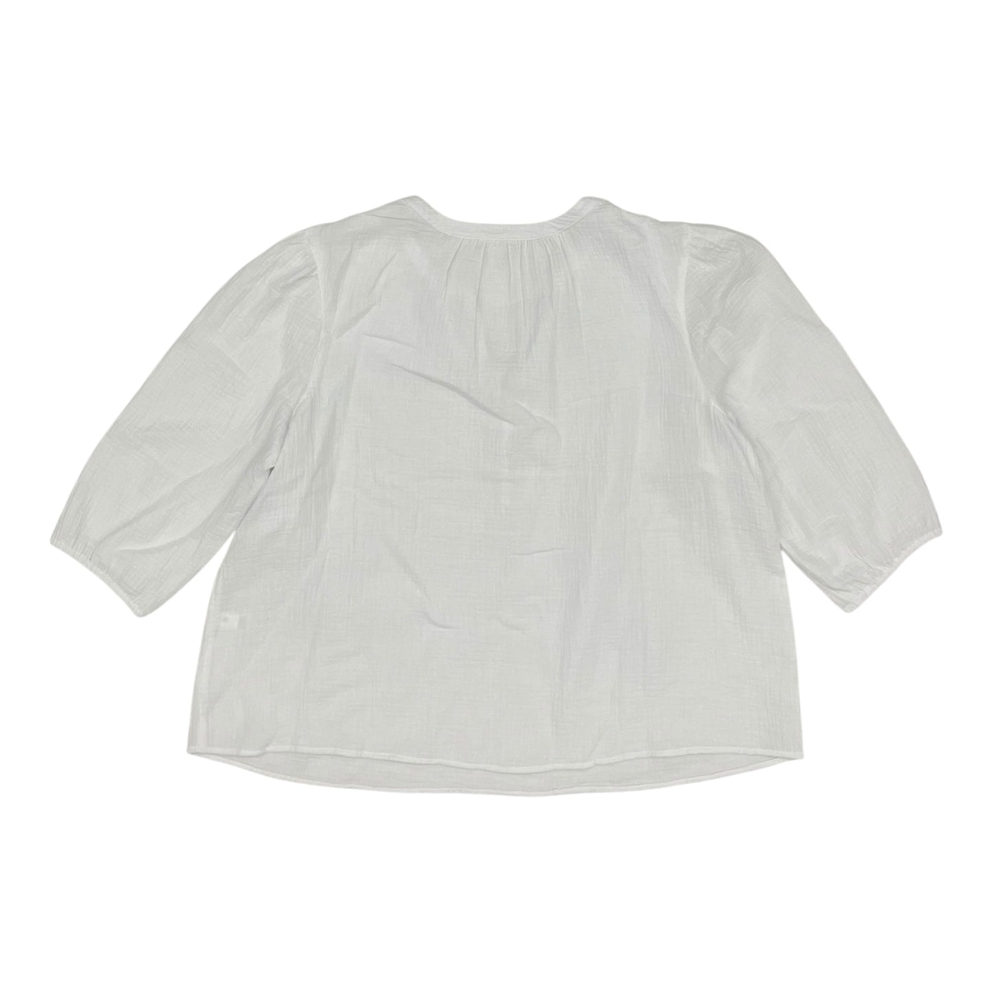Blouse 3/4 Sleeve By J. Jill In White, Size:2X