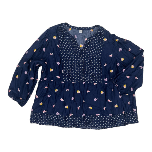 Blouse Ls By Old Navy In Blue, Size:3X