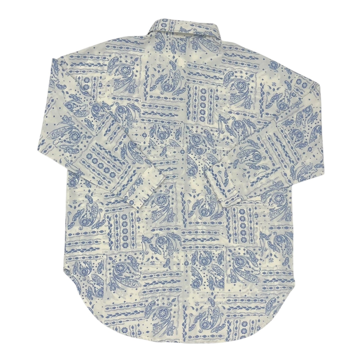 Blouse Ls By Cme In Blue & White, Size:S