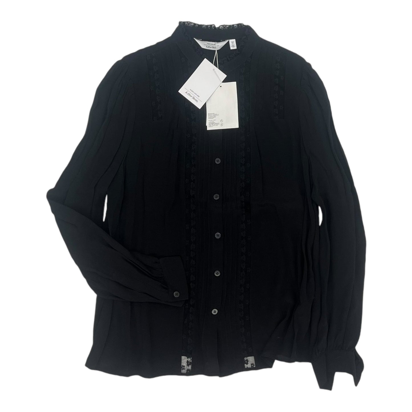 Blouse Ls By Clothes Mentor In Black, Size:M