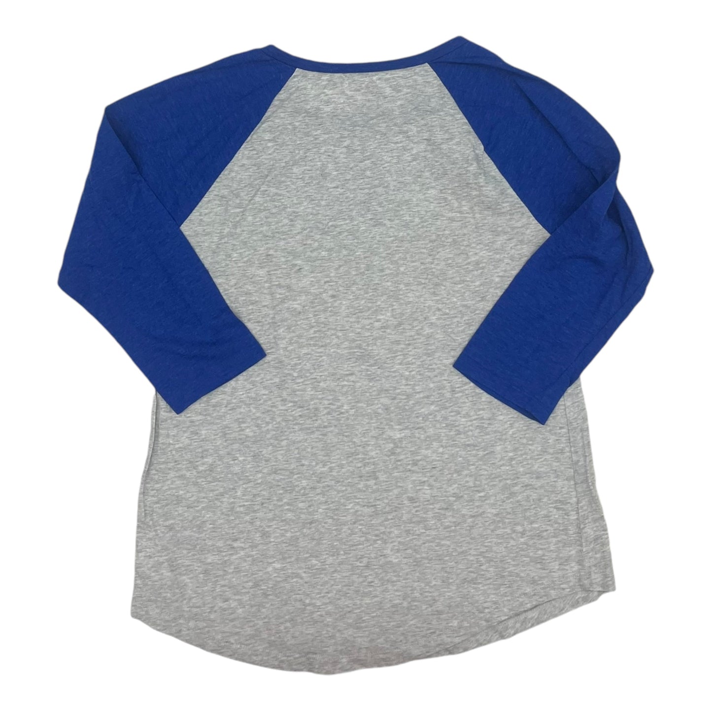 Athletic Top Ls Collar By Clothes Mentor In Blue & Grey, Size:L