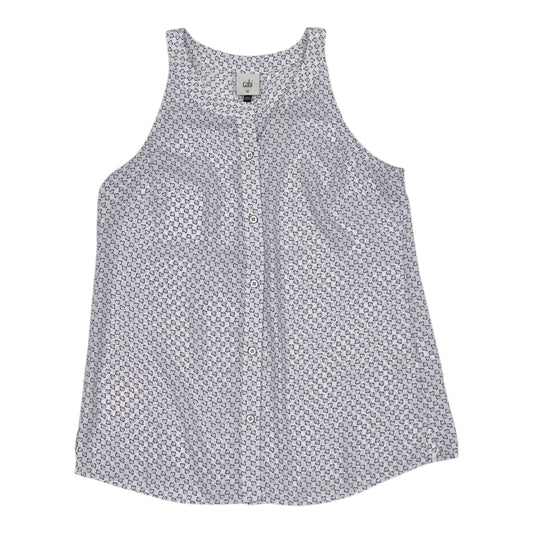 Blouse Sleeveless By Cabi In Purple & White, Size:Xs