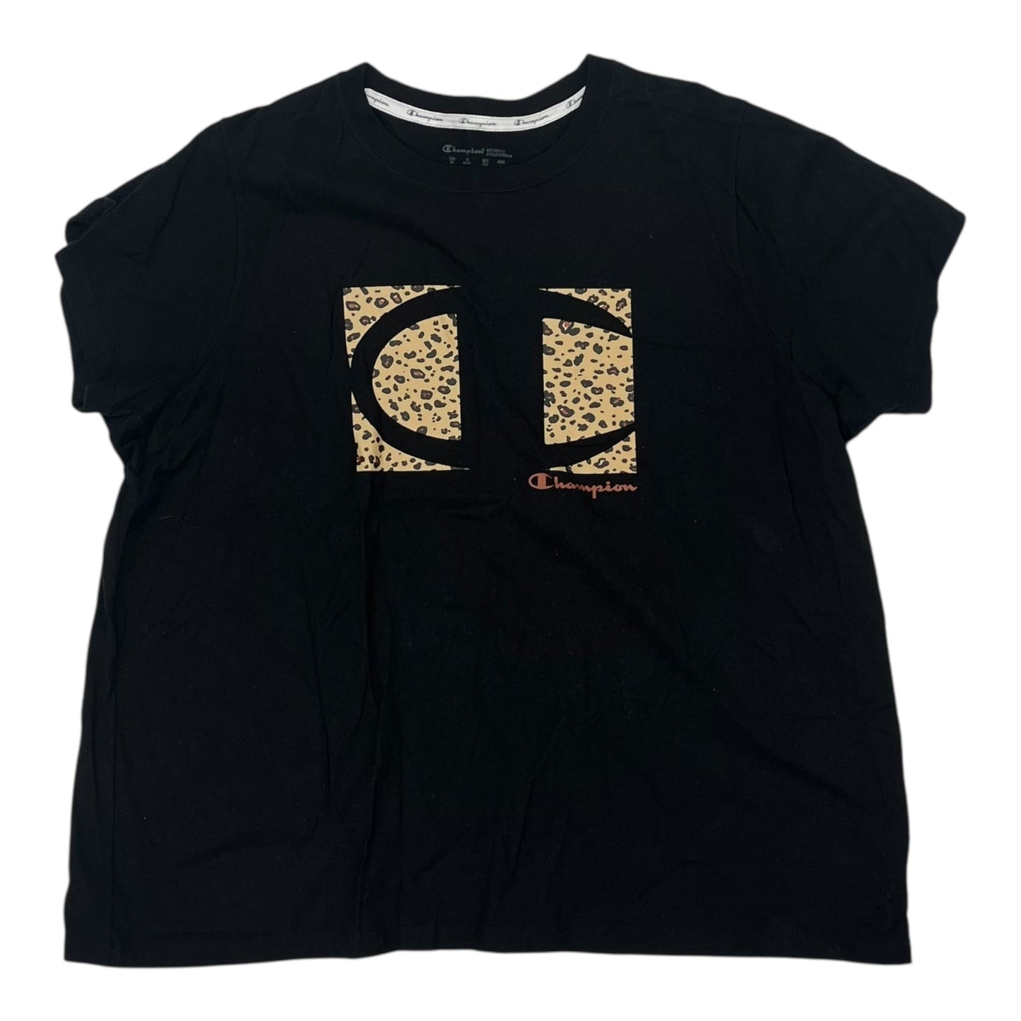 ATHLETIC TOP SS by CHAMPION in BLACK, Size:2X