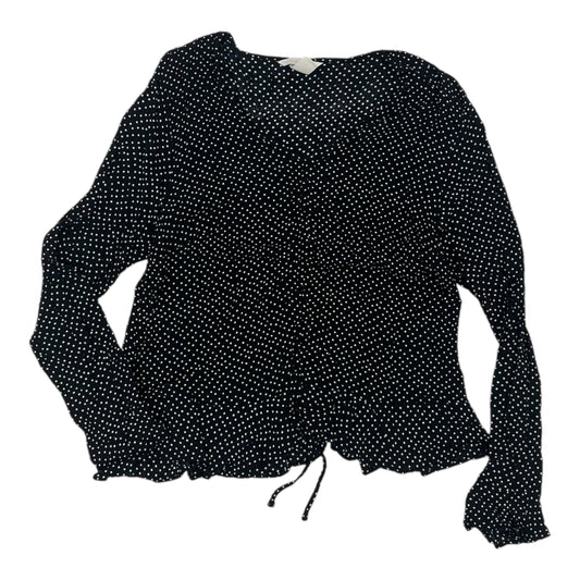 Blouse Ls By H&M In Black & White, Size:L