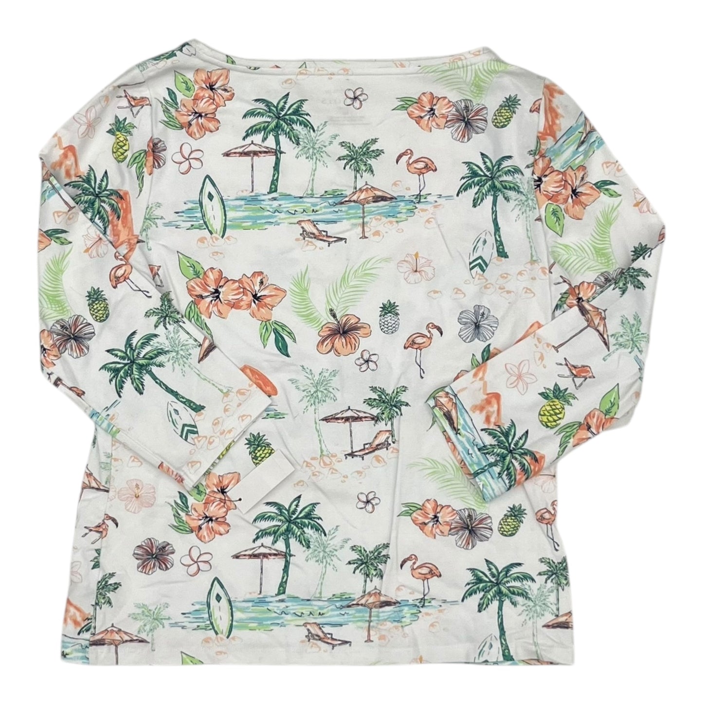 Top 3/4 Sleeve By Talbots In Floral Print, Size:Mp