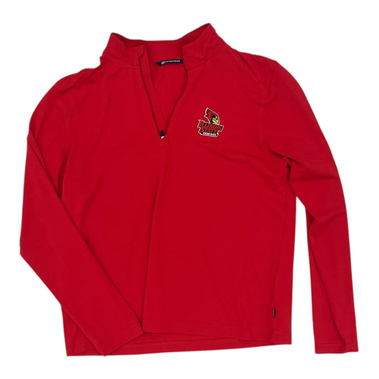 Athletic Top Ls Collar By Cutter And Buck In Red, Size:L