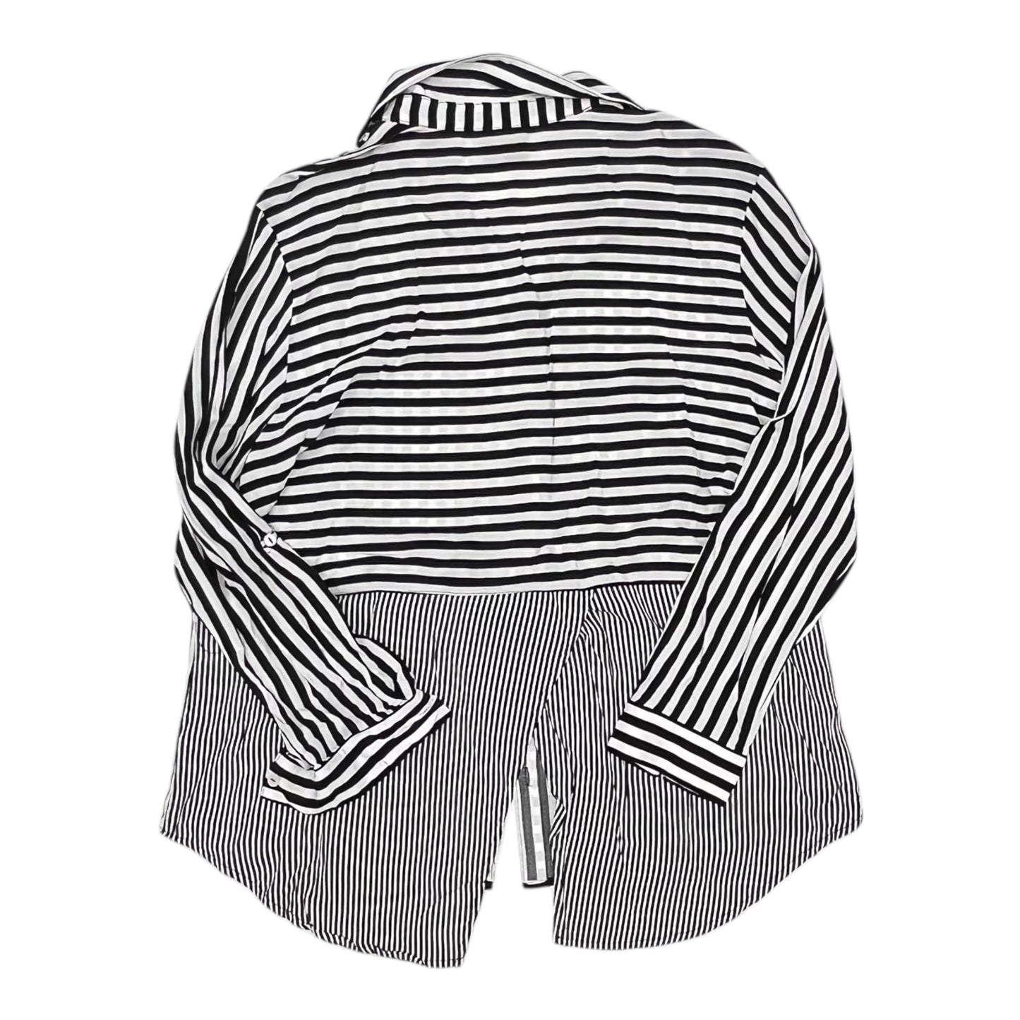 Blouse Ls By Clothes Mentor In Black & White, Size:Xl