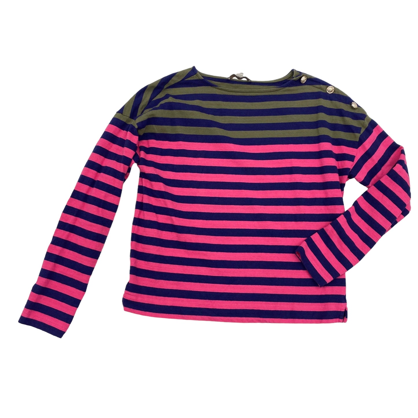 STRIPED PATTERN TOP LS by LOFT Size:M