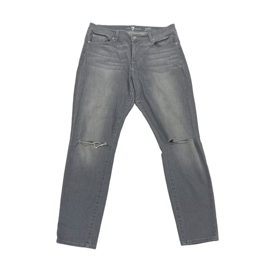 Jeans Skinny By 7 For All Mankind In Grey Denim, Size:12