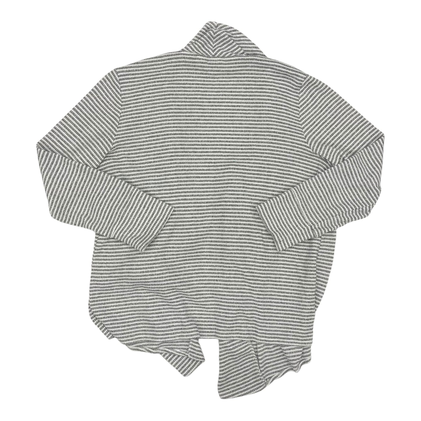 Sweater Cardigan By Chicos In Grey & White, Size:Xl