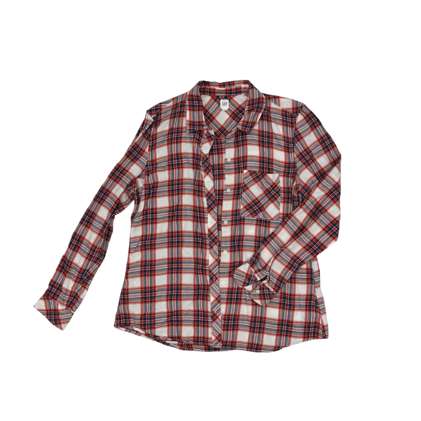 Top Ls By Gap In Plaid Pattern, Size:L