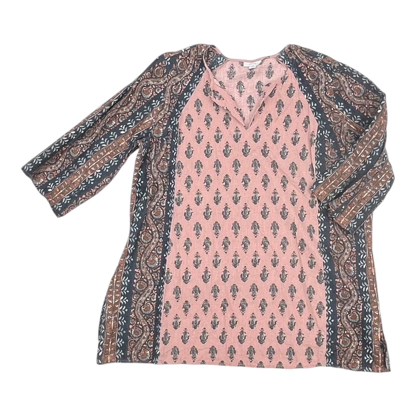 Top 3/4 Sleeve By Pure Jill In Blue & Pink, Size:Xlp