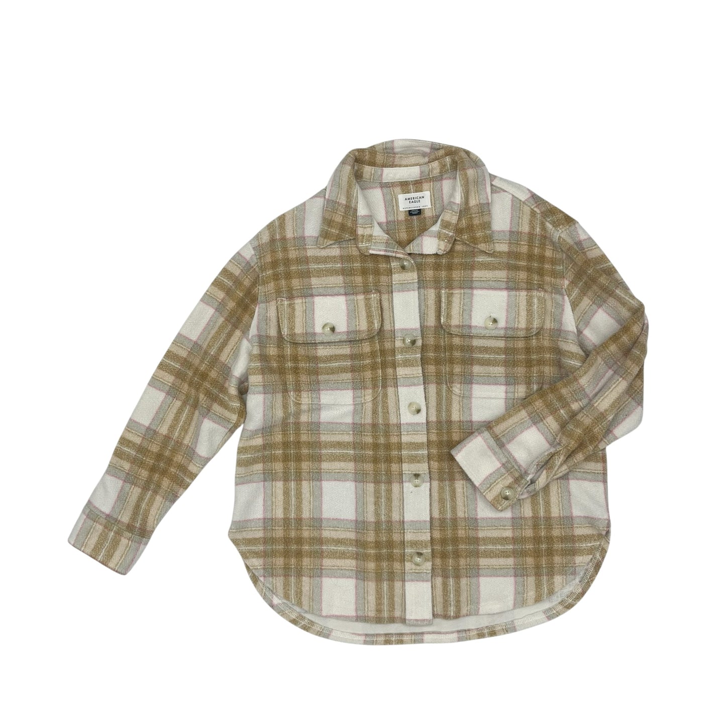Jacket Shirt By American Eagle In Plaid Pattern, Size:S