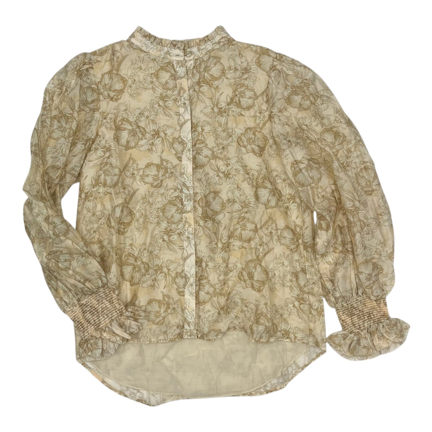 Blouse Ls By Fate In Tan, Size:M