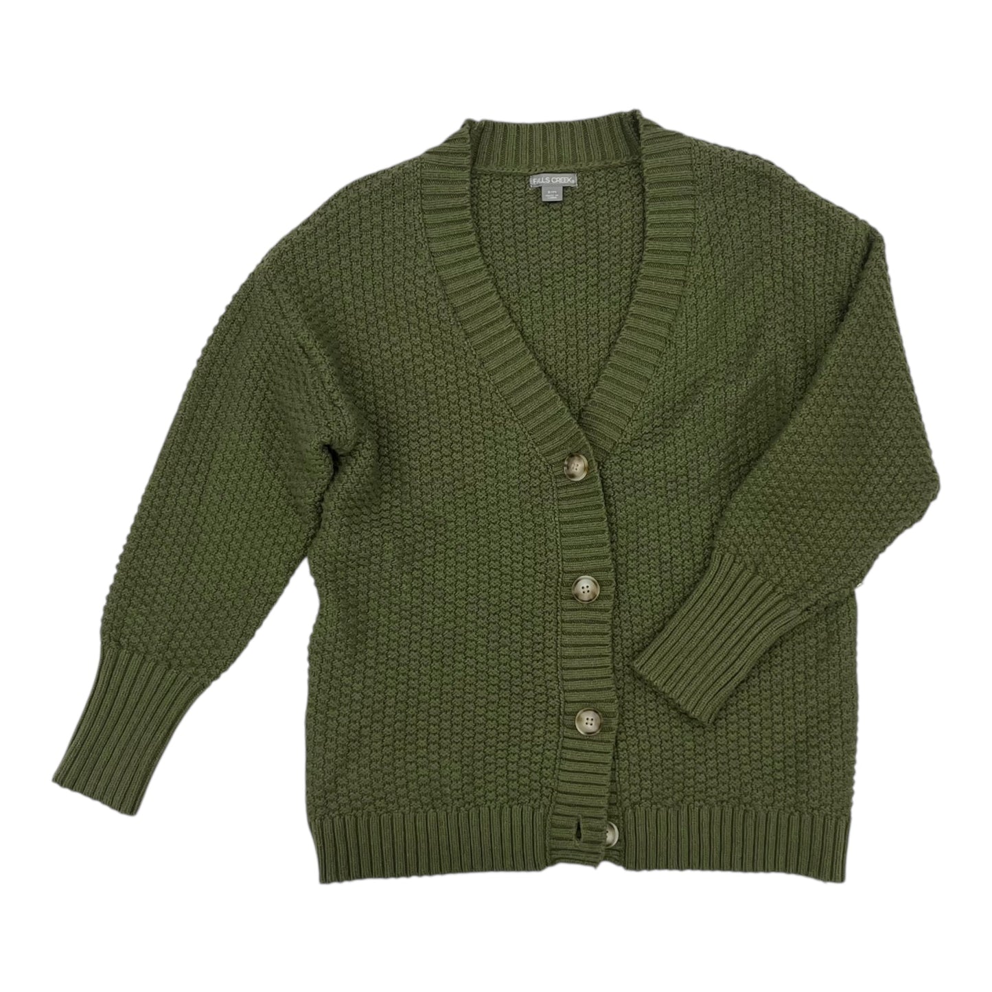 Sweater Cardigan By Falls Creek In Green, Size:S