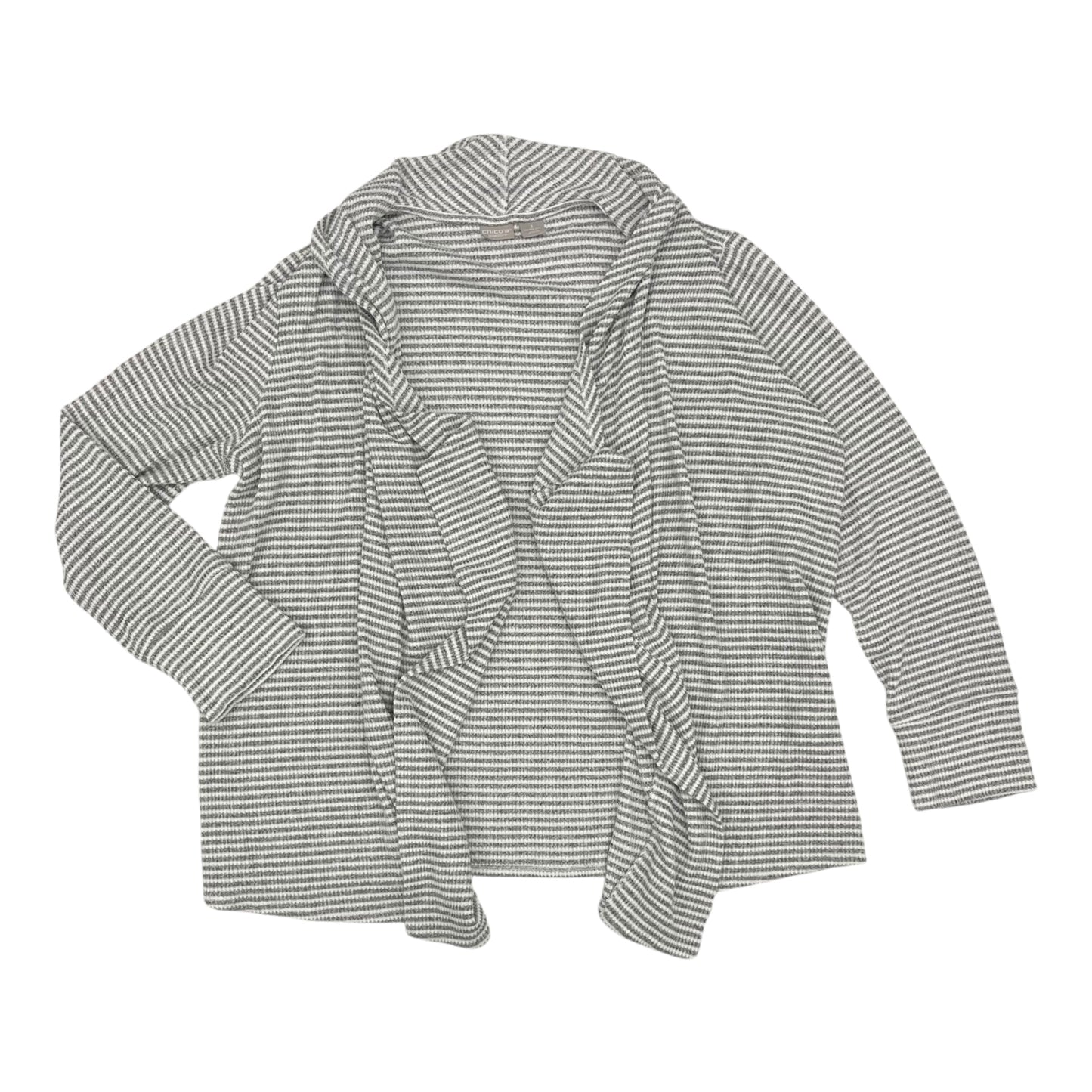 Sweater Cardigan By Chicos In Grey & White, Size:Xl