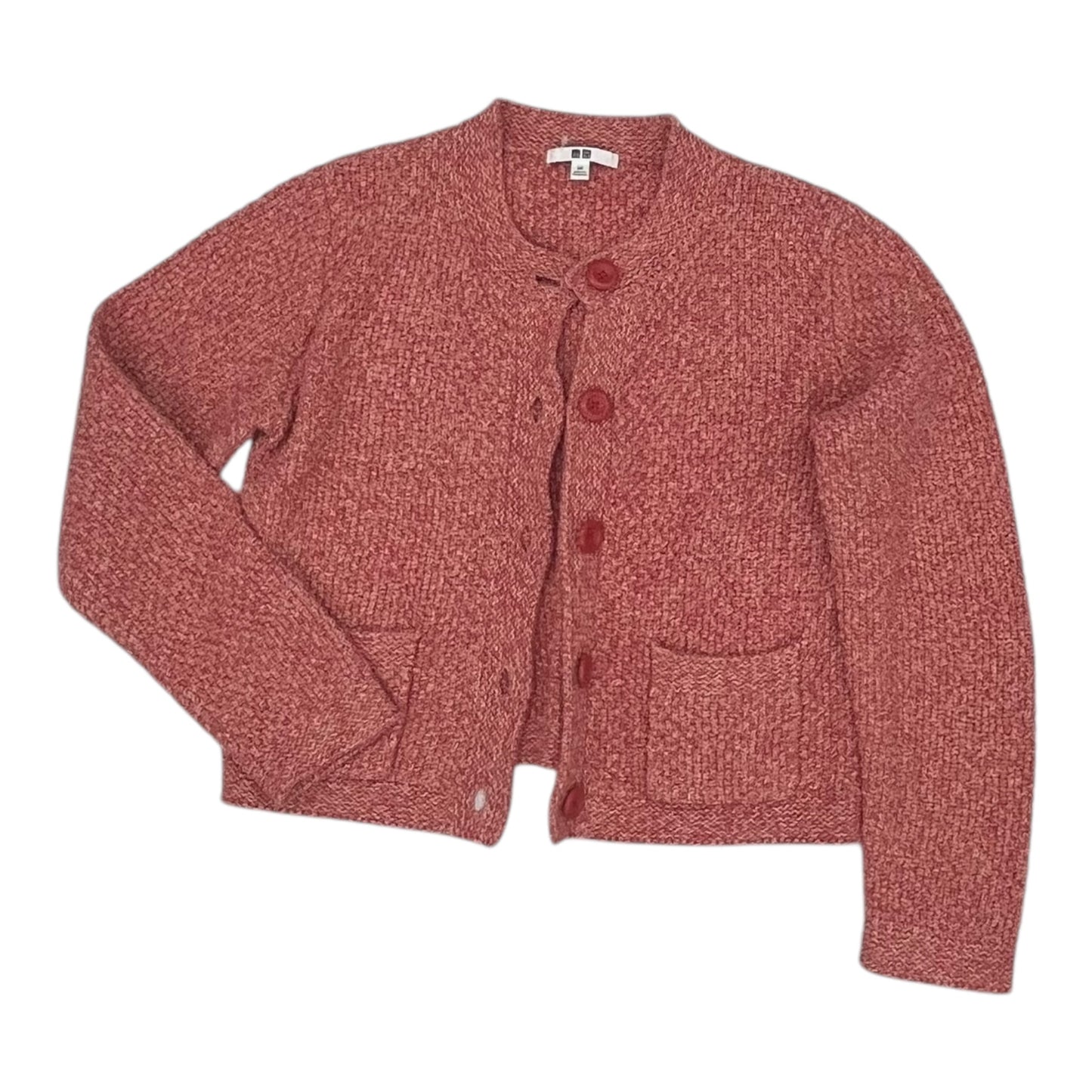 Sweater Cardigan By Uniqlo In Pink, Size:Xs